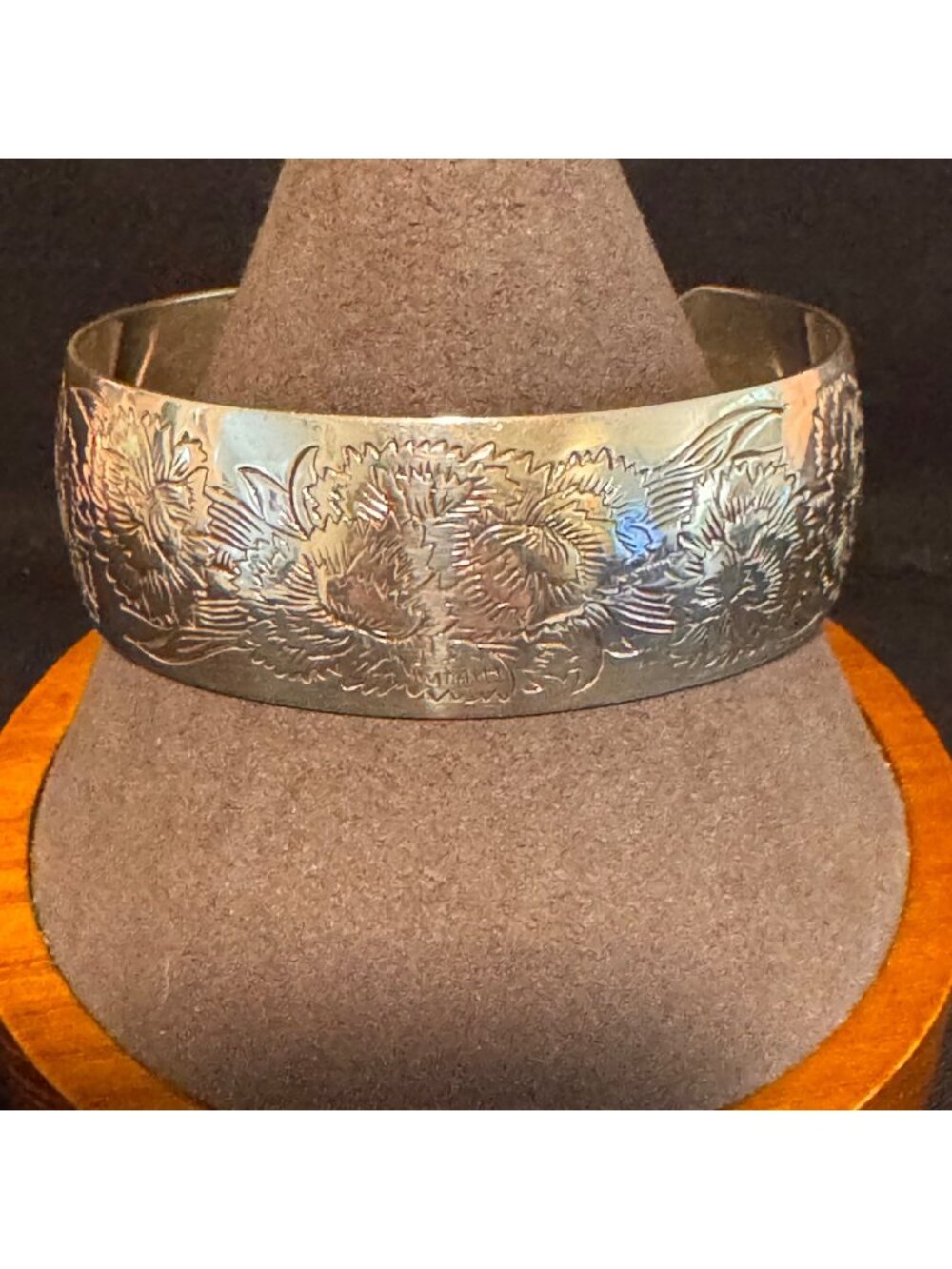 VTG Kirk Solid Sterling Silver 925 Pewter Cuff Bracelet Size 7.5" FIt